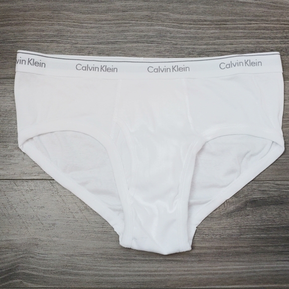 Excellent Used Condition Men's CALVIN KLEIN Cotton Classic Hip Brief White Large - Picture 1 of 13